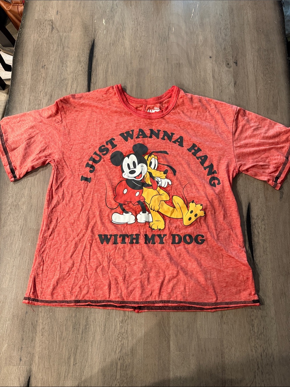 Disney Red Mickey & Pluto Short Sleeve Graphic Tee small